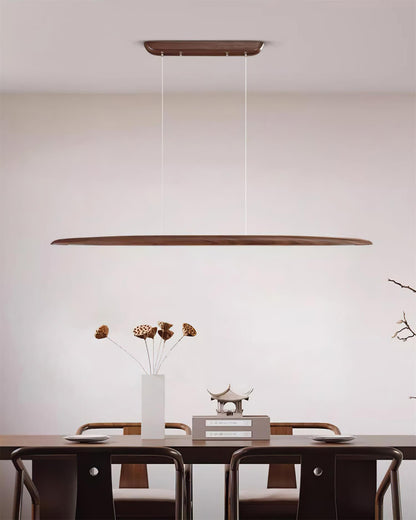 Amélie LED Chandelier, Minimalist Wood and Acrylic with Integrated LEDs