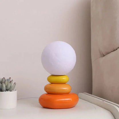 Élise Egg Moon Ceramic Table Lamp Lunar Glow Accent Light