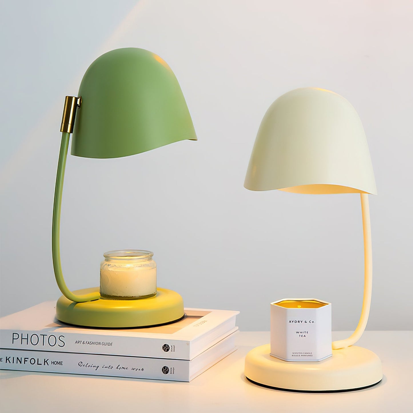 Chloé Eierschalenfarbene Kerzenwärmerlampe mit verstellbarem Hals