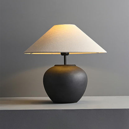 Madeleine Ceramic Table Lamp with Fabric Shade Design