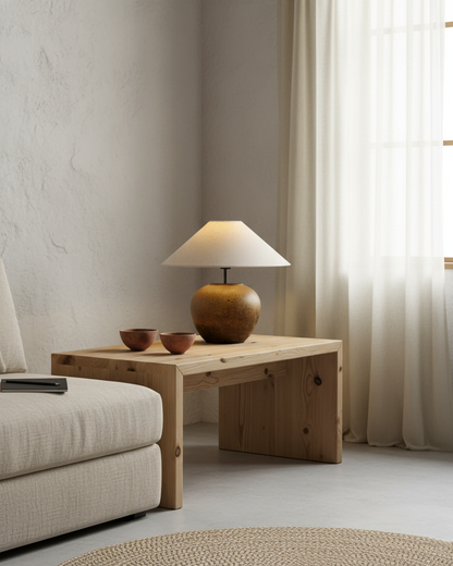 Madeleine Ceramic Table Lamp with Fabric Shade Design