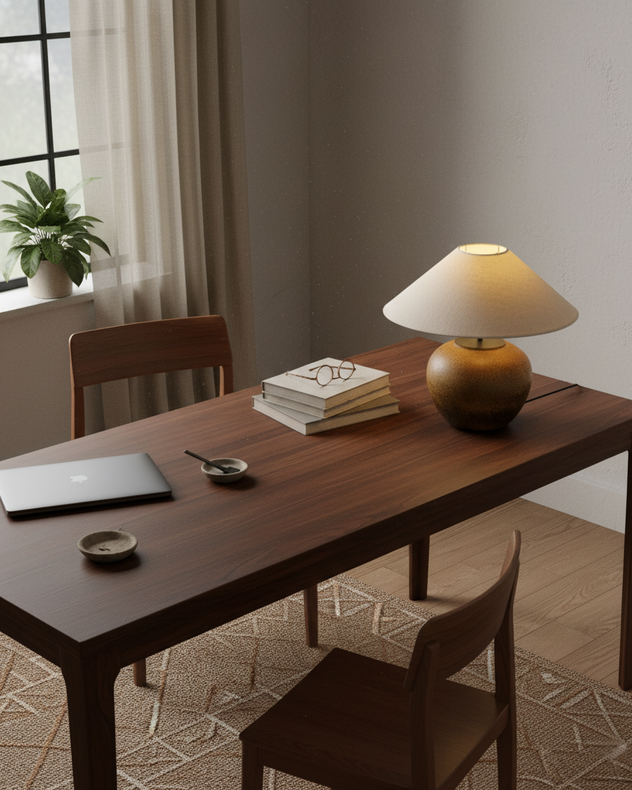 Madeleine Ceramic Table Lamp with Fabric Shade Design