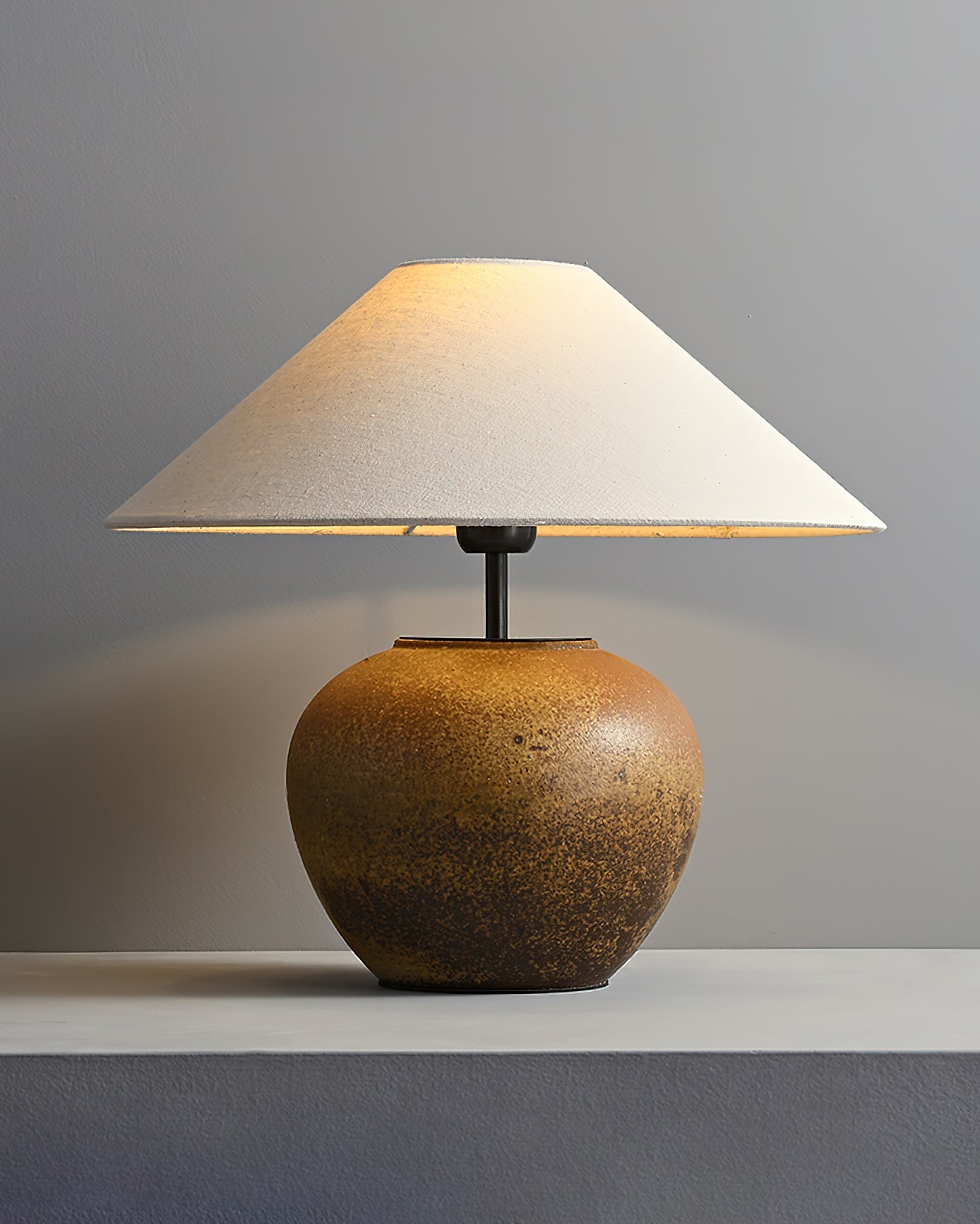 Madeleine Ceramic Table Lamp with Fabric Shade Design