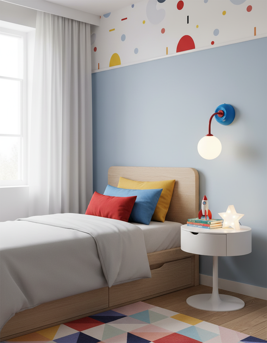 Léonie Retro Globe Wall Lamp with Curved Arm Design