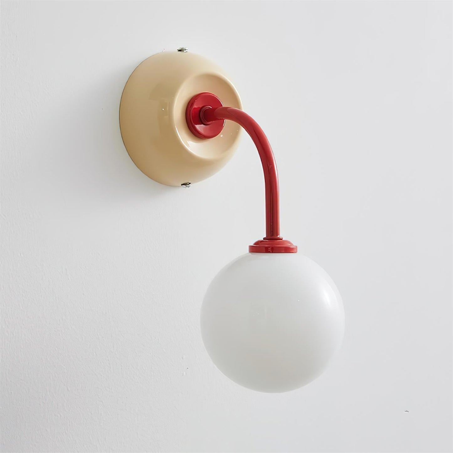 Léonie Retro Globe Wall Lamp with Curved Arm Design