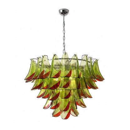 Giselle Petal-Kronleuchter, geschichtetes Glasblütendesign mit Metallrahmen