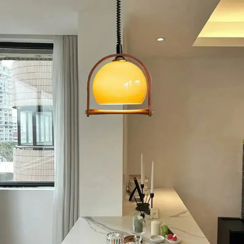 Sophie Espresso Cove Pendelleuchte Glas Walnuss Messingfassung