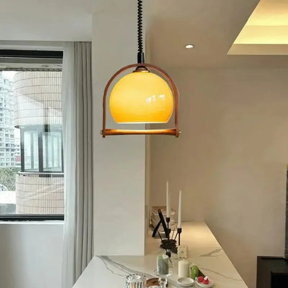 Sophie Espresso Cove Pendelleuchte Glas Walnuss Messingfassung