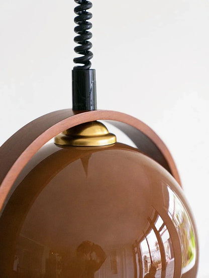 Sophie Espresso Cove Pendelleuchte Glas Walnuss Messingfassung