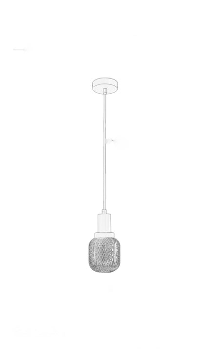 Elise Geätztes Glas Luxus LED Kupfer Gold Pendelleuchte Rhombus Lampenschirm