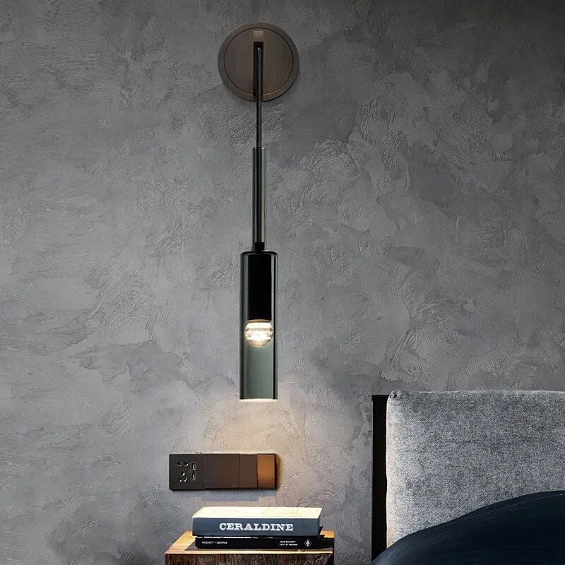 Clémence Smoky Glass Wall Lamp with Modern Pendant Style