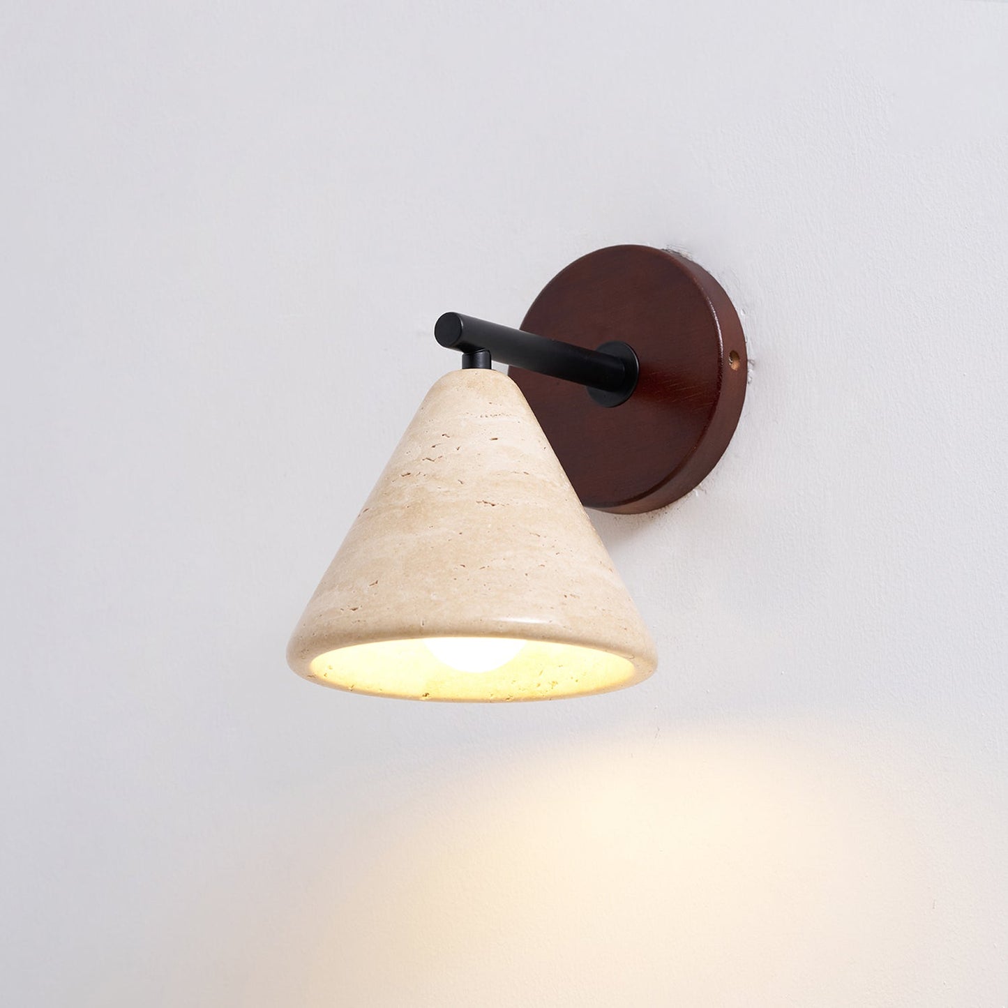 Margaux Finley Wall Lamp Wood and Travertine LED Lighting