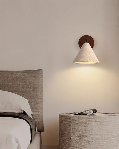 Margaux Finley Wall Lamp Wood and Travertine LED Lighting