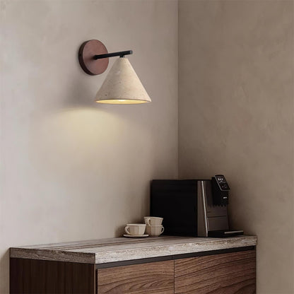 Margaux Finley Wall Lamp Wood and Travertine LED Lighting
