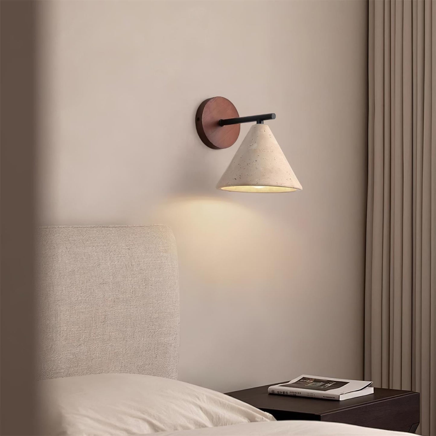 Margaux Finley Wall Lamp Wood and Travertine LED Lighting