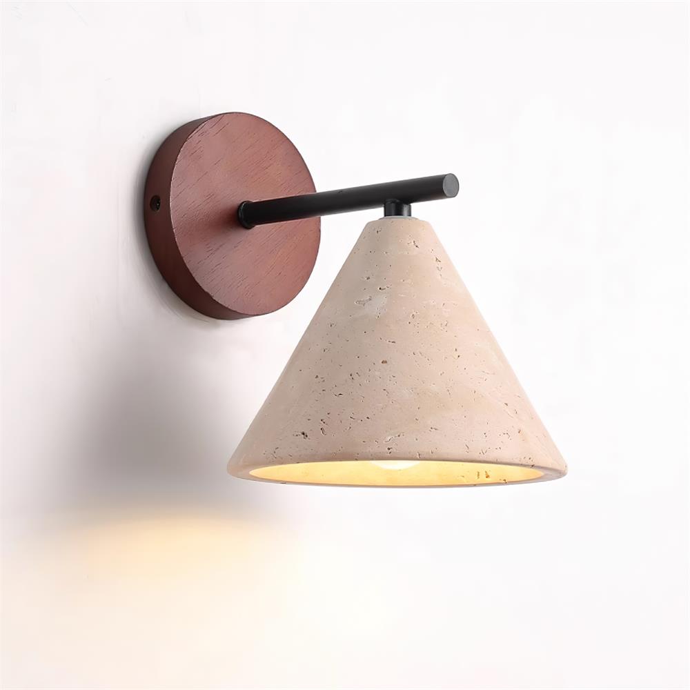 Margaux Finley Wall Lamp Wood and Travertine LED Lighting