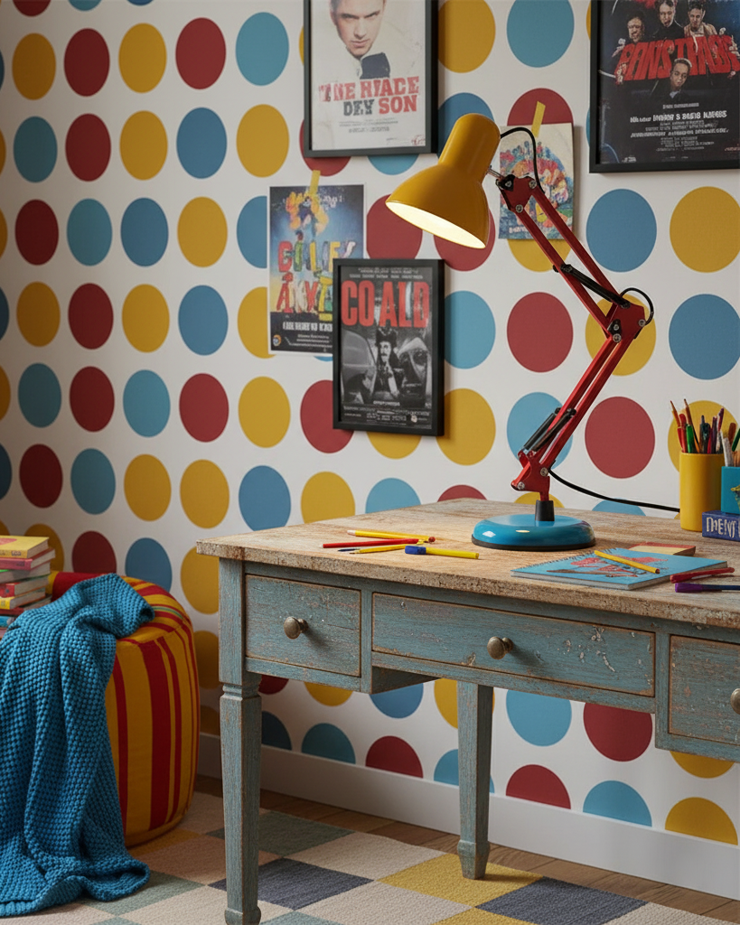 Solène Memphis Verstellbare Tischleuchte mit Color-Block-Design