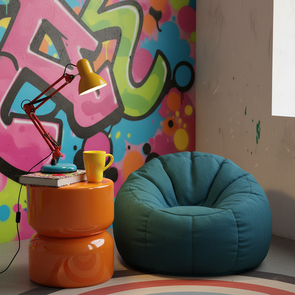 Solène Memphis Verstellbare Tischleuchte mit Color-Block-Design