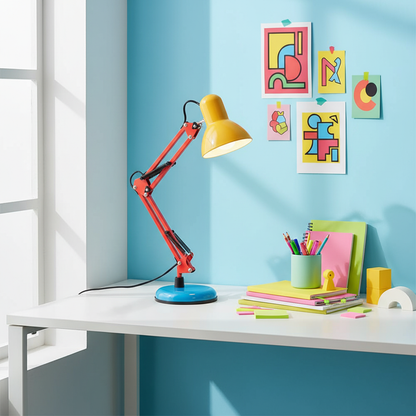 Solène Memphis Verstellbare Tischleuchte mit Color-Block-Design