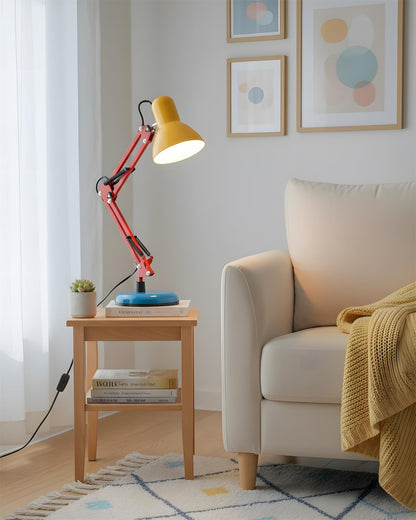 Solène Memphis Verstellbare Tischleuchte mit Color-Block-Design