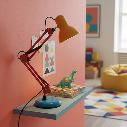 Solène Memphis Verstellbare Tischleuchte mit Color-Block-Design