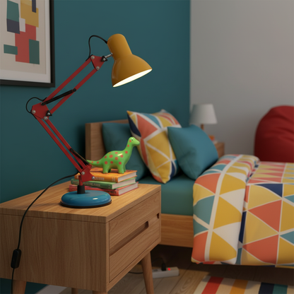 Solène Memphis Verstellbare Tischleuchte mit Color-Block-Design