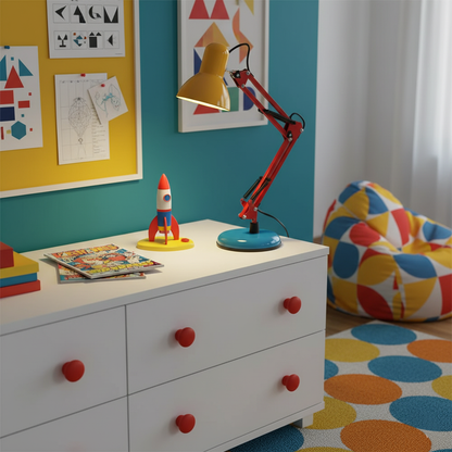 Solène Memphis Verstellbare Tischleuchte mit Color-Block-Design