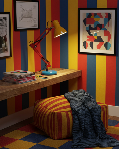 Solène Memphis Verstellbare Tischleuchte mit Color-Block-Design