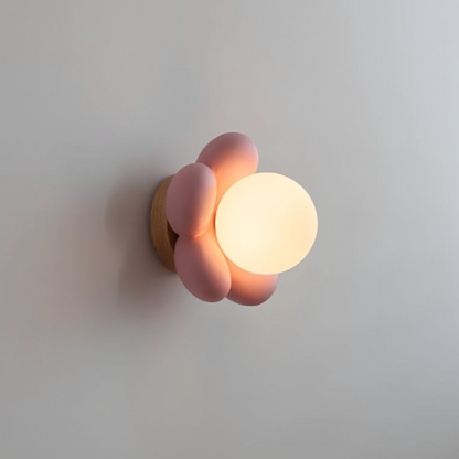 Élise Flower Globe LED Wall Light Resin Floral Sconce Lamp