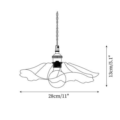 Élodie Flower Pendant Lamp, Glass Shade with Plug-In Design