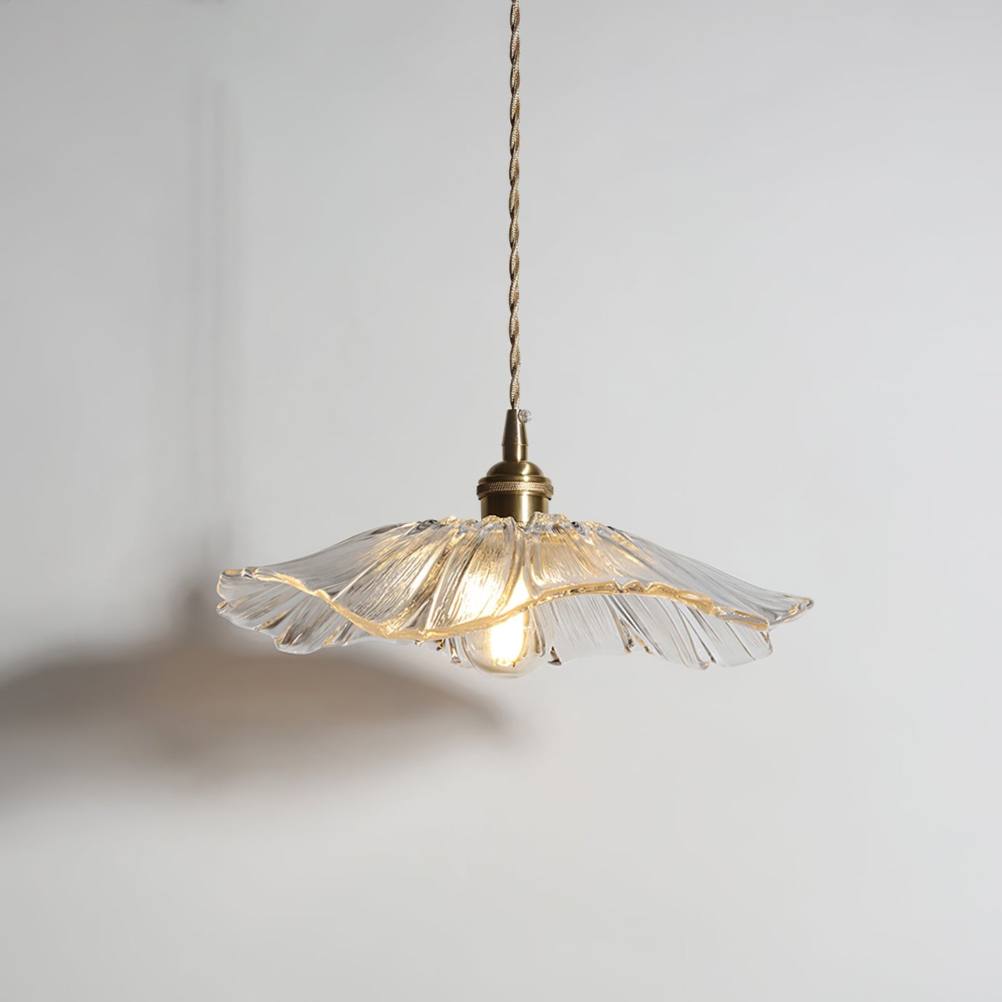Élodie Flower Pendant Lamp, Glass Shade with Plug-In Design