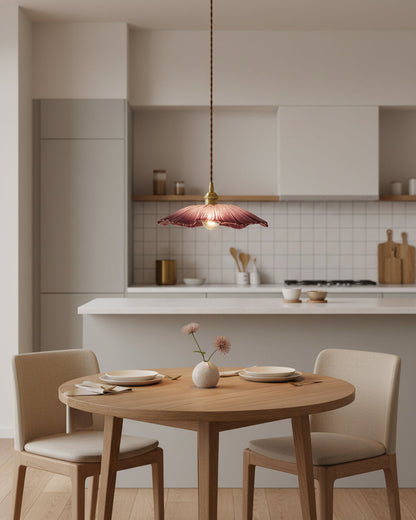 Élodie Flower Pendant Lamp, Glass Shade with Plug-In Design