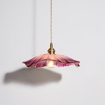 Élodie Flower Pendant Lamp, Glass Shade with Plug-In Design