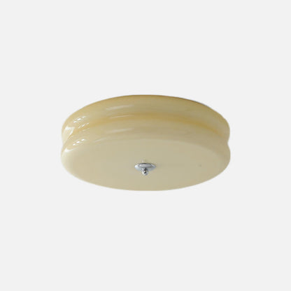 Élise Französische Glas-Deckenleuchte Beige Aufbauleuchte