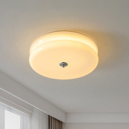 Élise Französische Glas-Deckenleuchte Beige Aufbauleuchte