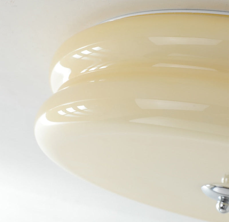 Élise Französische Glas-Deckenleuchte Beige Aufbauleuchte