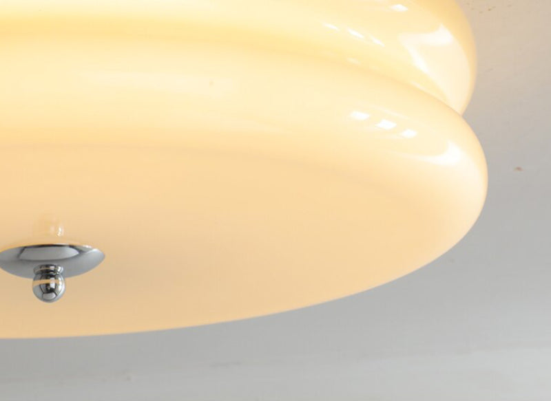 Élise Französische Glas-Deckenleuchte Beige Aufbauleuchte