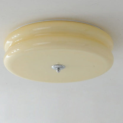 Élise Französische Glas-Deckenleuchte Beige Aufbauleuchte