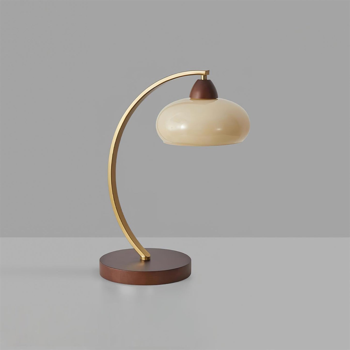 Lucienne Vintage Glass Table Lamp with Wooden Base
