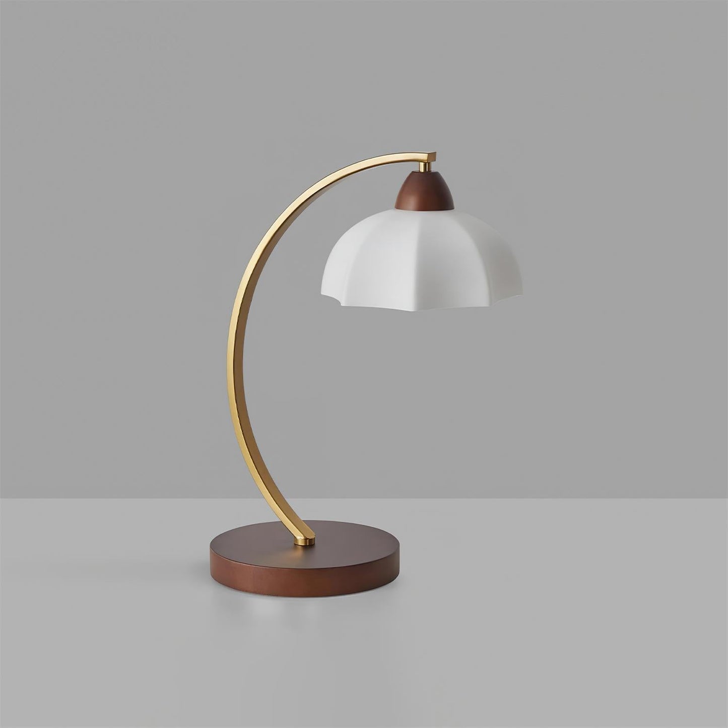 Lucienne Vintage Glass Table Lamp with Wooden Base