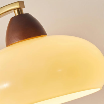 Lucienne Vintage Glass Table Lamp with Wooden Base