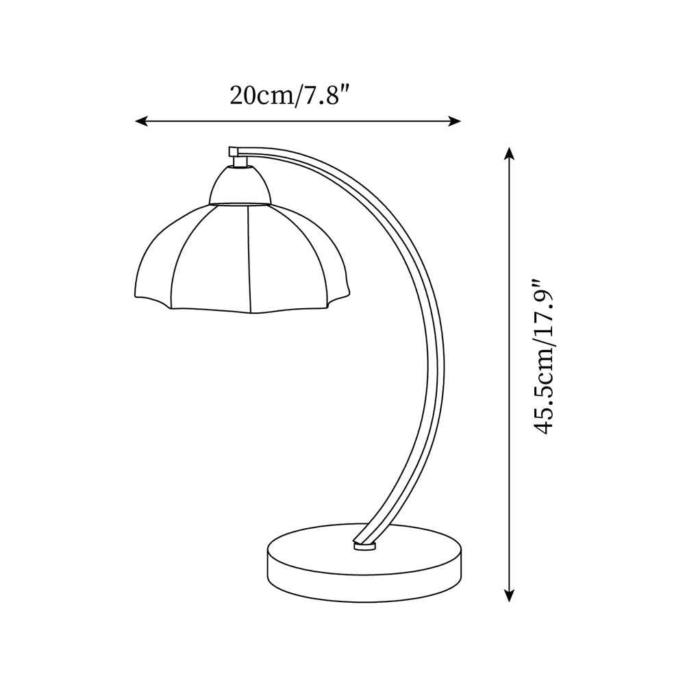 Lucienne Vintage Glass Table Lamp with Wooden Base