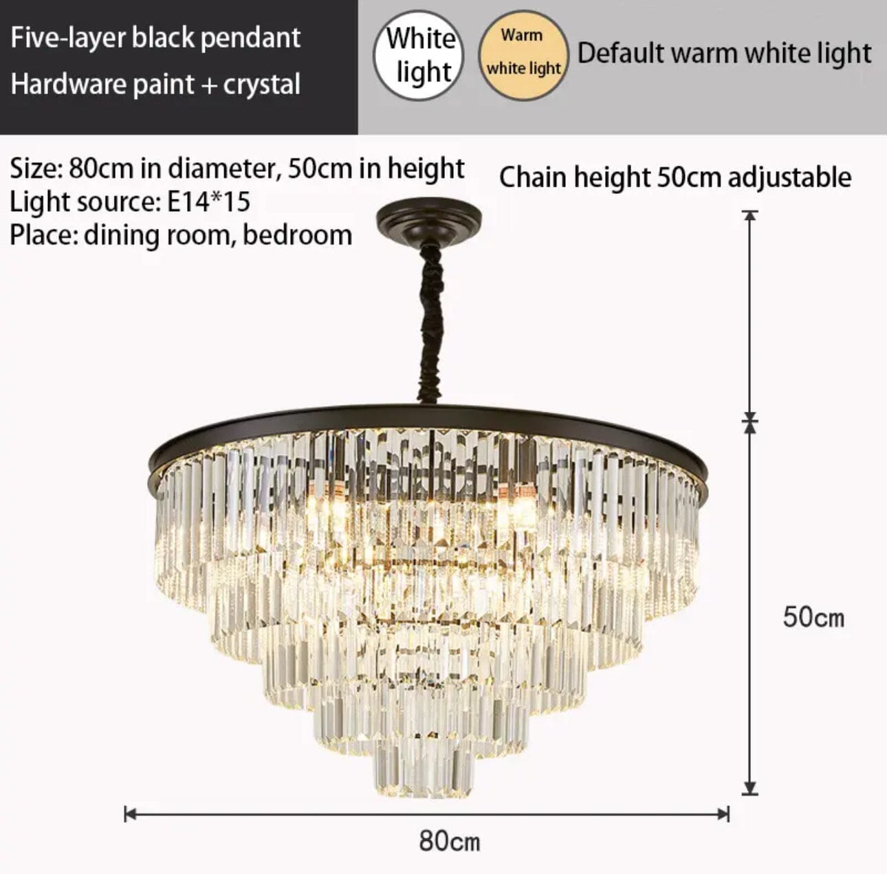 Gabrielle Modern Round Golden Crystal Chandelier