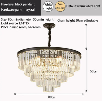 Gabrielle Modern Round Golden Crystal Chandelier