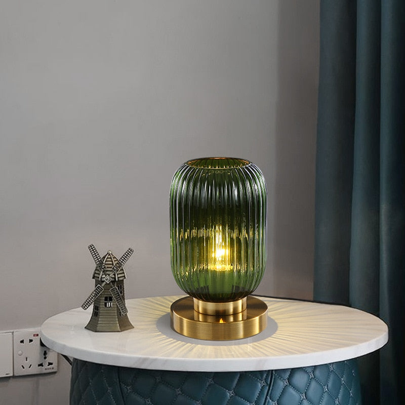 Élise Gema Ripple Glas-Tischlampe Buntglas Akzentlicht