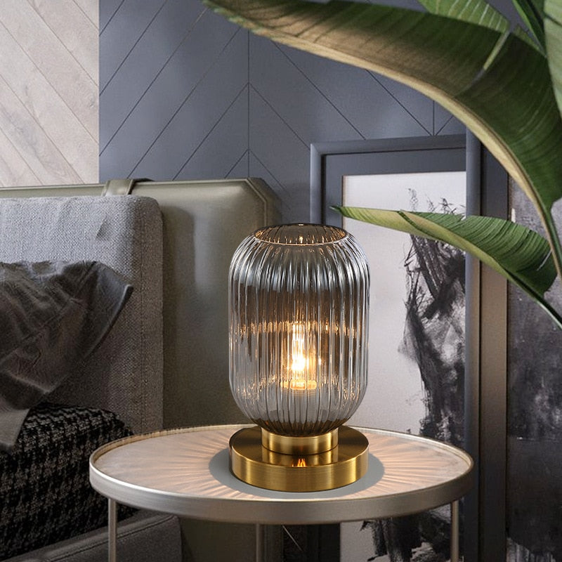 Élise Gema Ripple Glas-Tischlampe Buntglas Akzentlicht