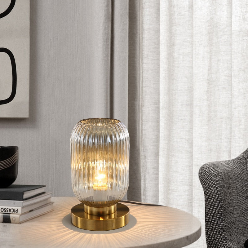 Élise Gema Ripple Glas-Tischlampe Buntglas Akzentlicht