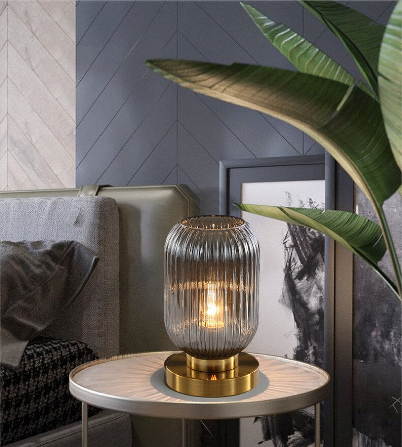Élise Gema Ripple Glas-Tischlampe Buntglas Akzentlicht