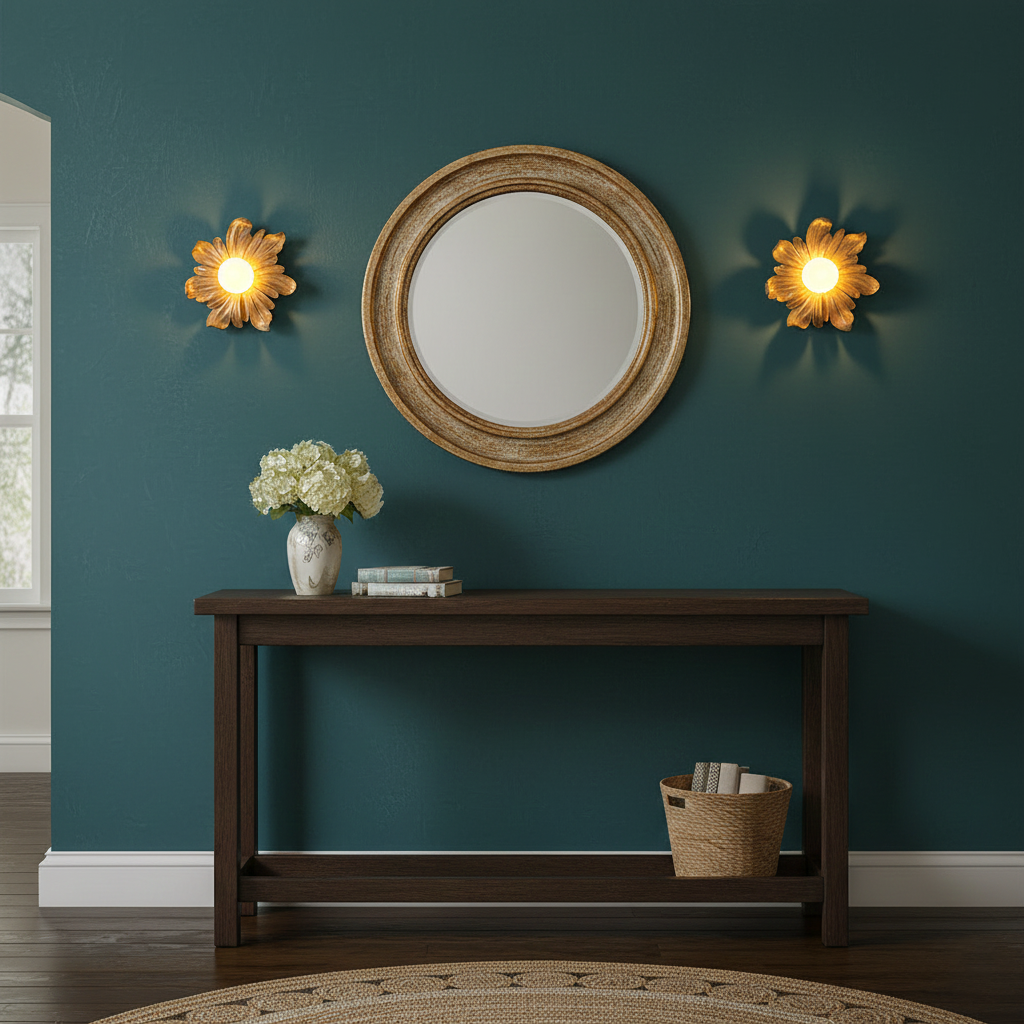 Camille Floral Resin Wall Lamp with Soft Glow Design