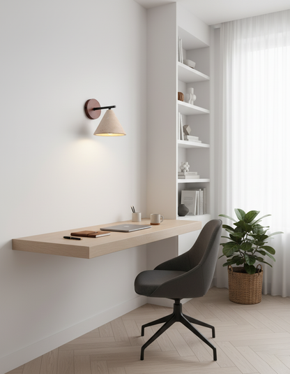 Margaux Finley Wall Lamp Wood and Travertine LED Lighting